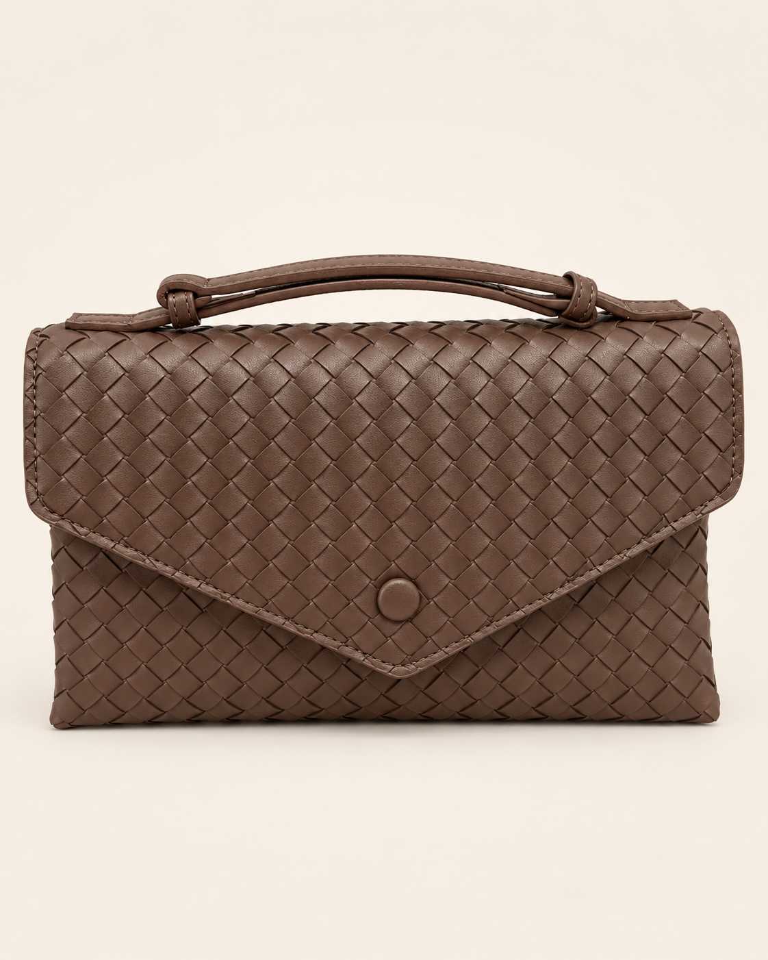 Borsa a Mano in Vera Pelle Intrecciata Made in Italy Marrone