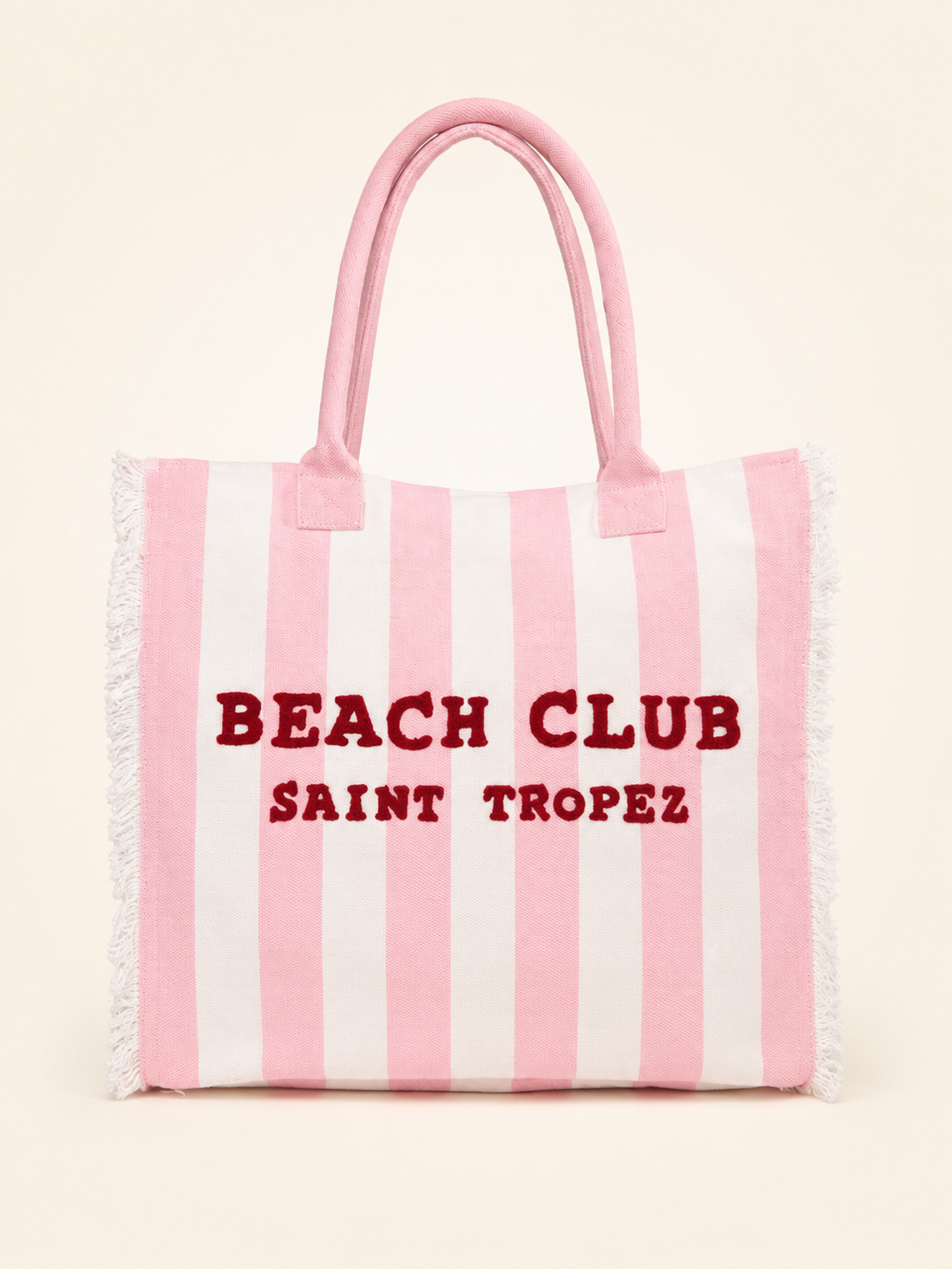 Marinette Saint Tropez Borsa Beach Club Righe Rosa e Bianco