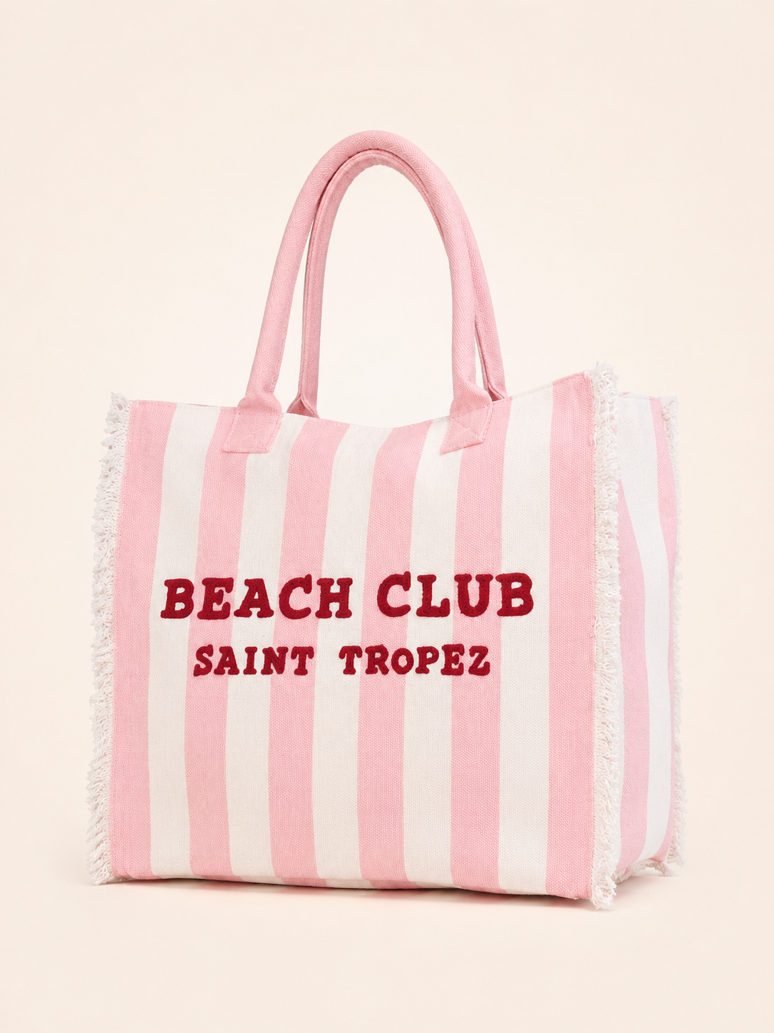 Marinette Saint Tropez Borsa Beach Club Righe Rosa e Bianco