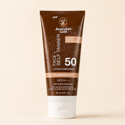 Australian Gold Face + Self Tanner Lozione Solare Viso SPF50 PA++++ 88ml