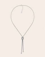 Amen Collana Argento 925 Rodiato con Nodo e Doppia Coda Snake Chain