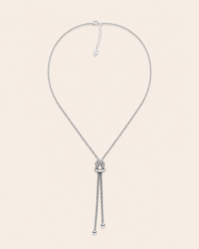 Amen Collana Argento 925 Rodiato con Nodo e Doppia Coda Snake Chain