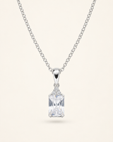Amen Collana Princess Argento 925 Rodiato con Zircone Baguette Bianco