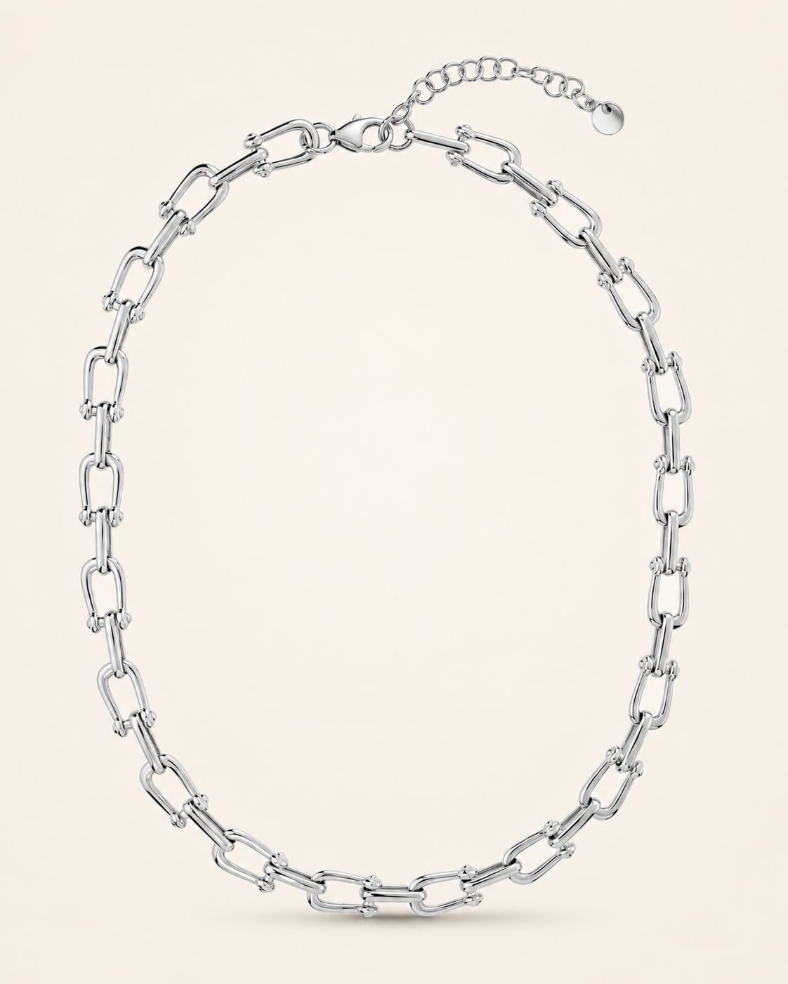 Bronzallure Collana Girocollo White Catena a Staffa Lucida