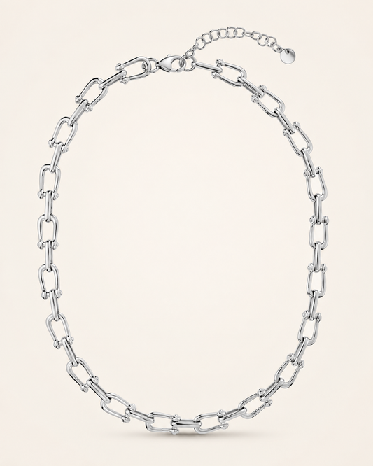 Bronzallure Collana Girocollo White Catena a Staffa Lucida
